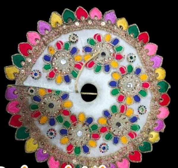 White rajasthani Work Laddu Gopal Dress