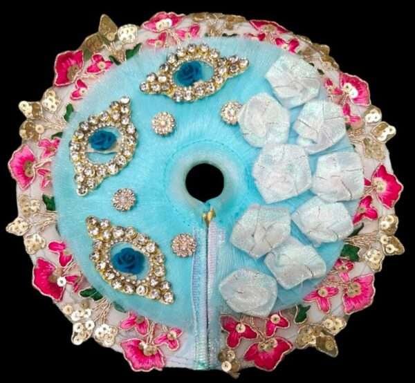 Light Blue Embriodered Chicken Work Laddu Gopal Dress