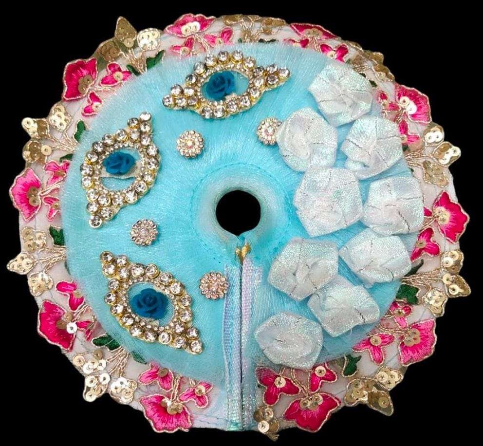 Light Blue Embriodered Chicken Work Laddu Gopal Dress