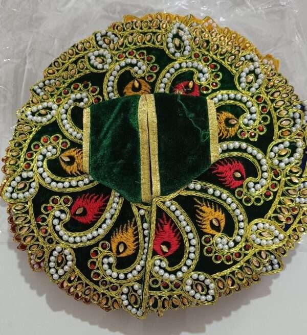 Green velvet  Work Laddu Gopal Dress